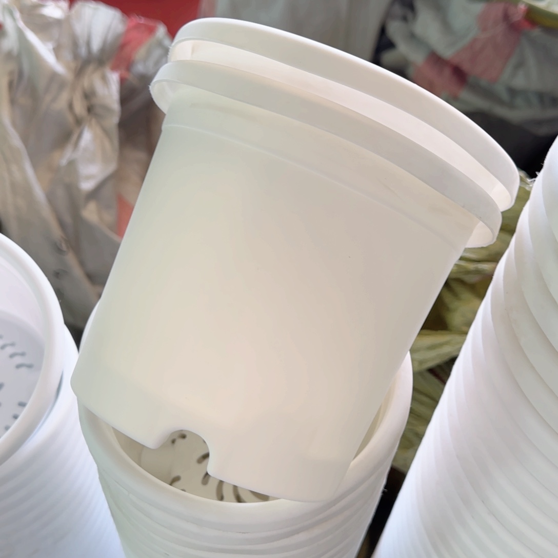 树脂四季盆2#无拖纯白6