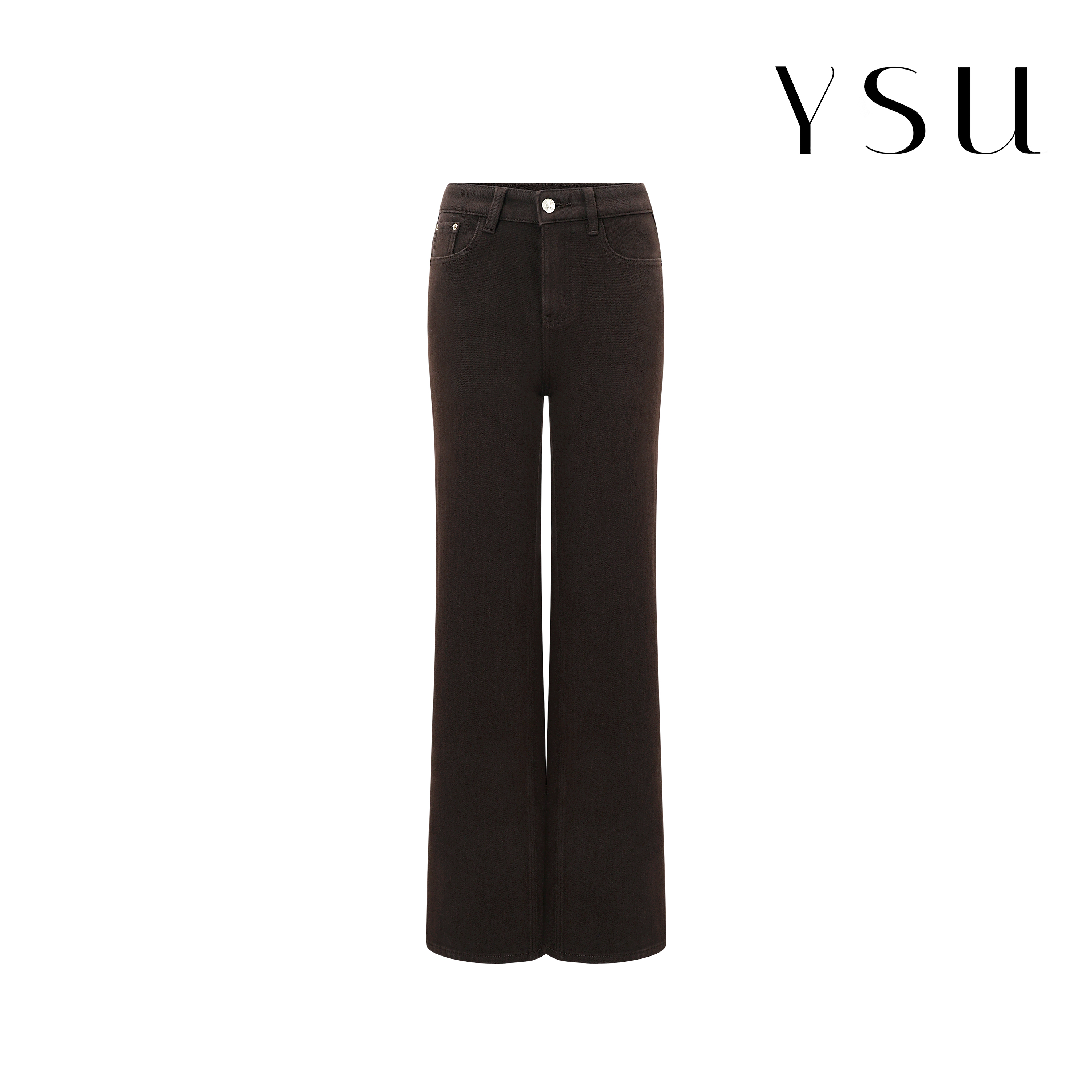 【余书】YSU加绒高腰微喇牛仔裤显瘦显高直筒阔腿裤牛仔长裤Y304331