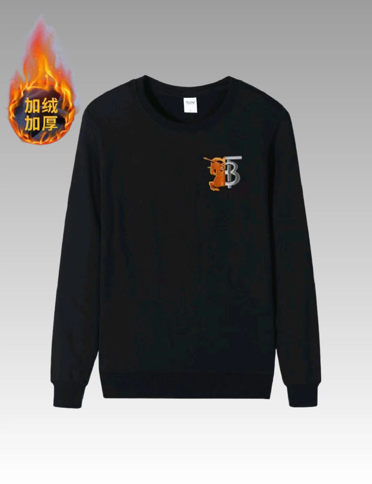 秋冬新款休闲宽松卫衣男女同款潮牌时尚潮流圆领保暖-刺绣卫衣