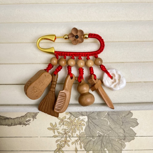 「宝宝款」桃木别针 孕妈小宝宝医护可佩戴 辟挡保平安 走夜路 原创