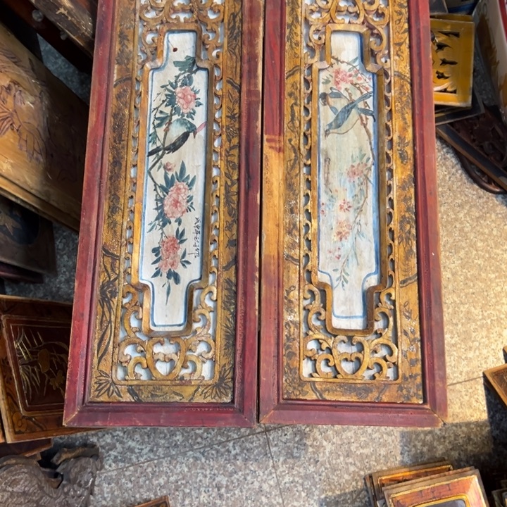 午***香香榧木老木雕花板艺术