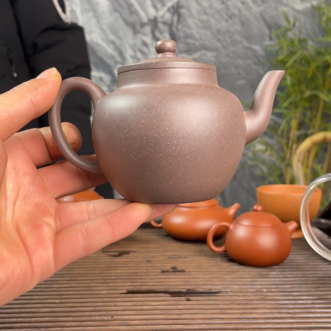 紫砂茶壶四底宫灯气