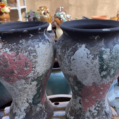 【闪购商品】紫砂花盆高24口14一对