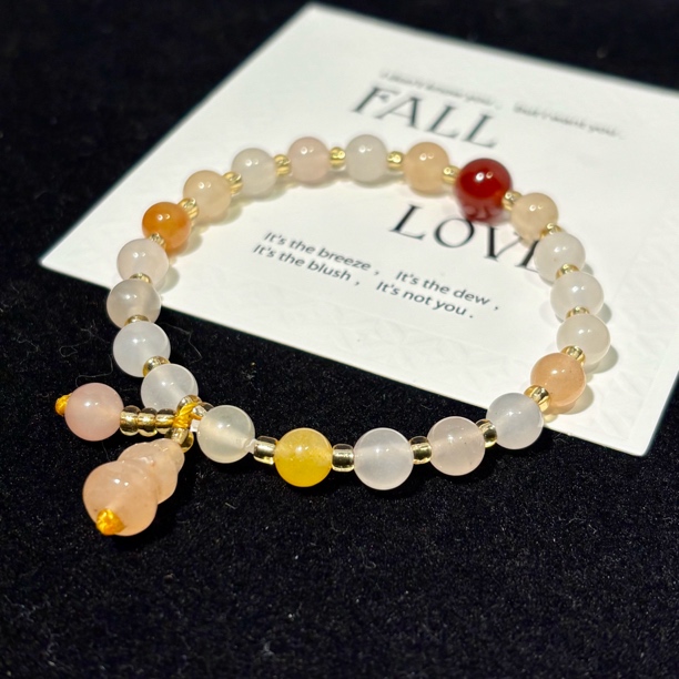 合成金属手链 金丝玉白色葫芦手链