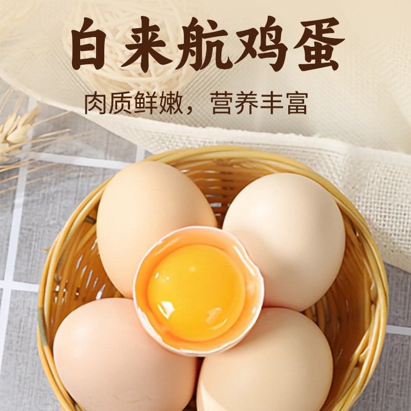 鲜鸡蛋白来航鸡蛋新鲜好吃的鸡蛋