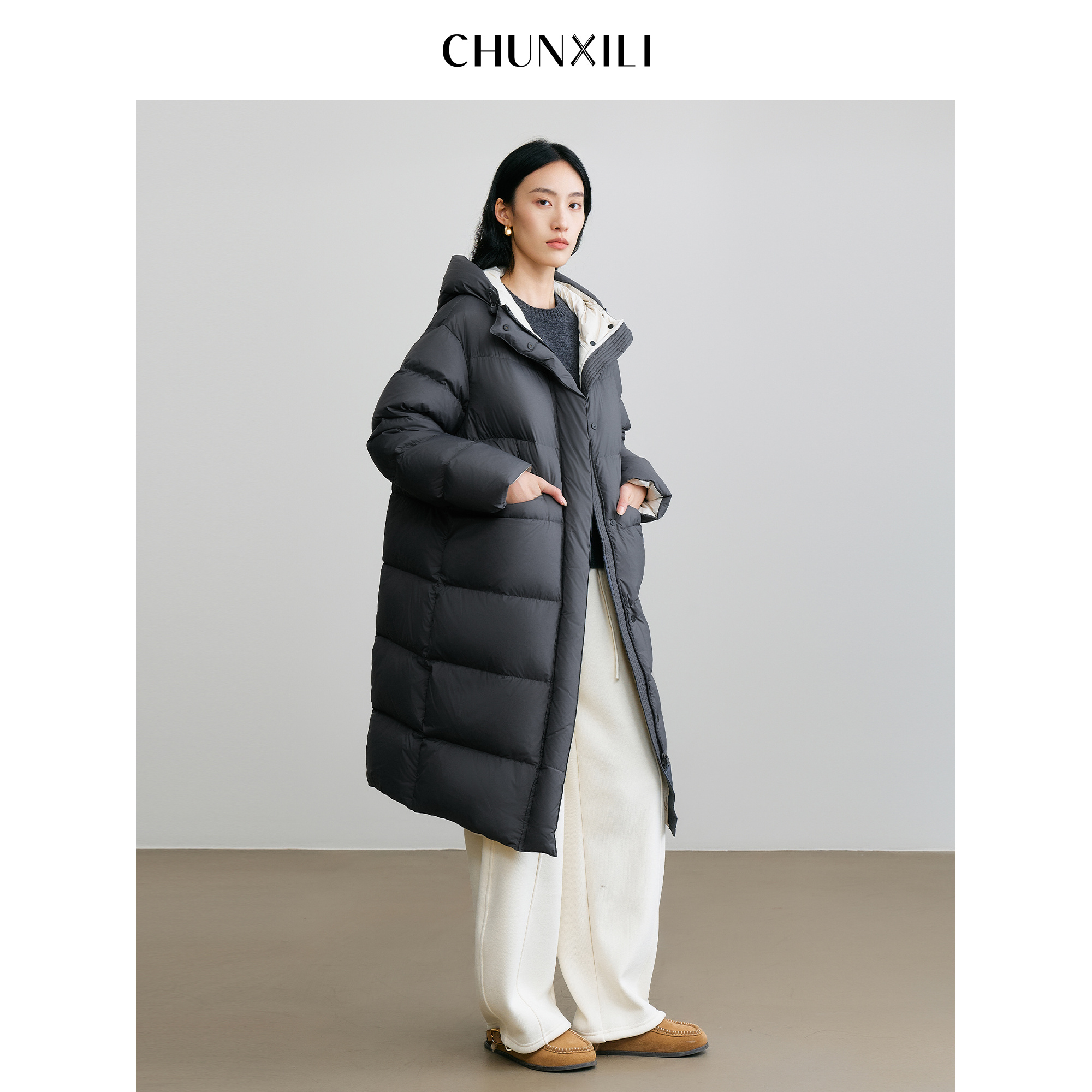 CHUNXILI/春熙里加厚白鹅绒羽绒服女冬季面包服外套D00YR54040