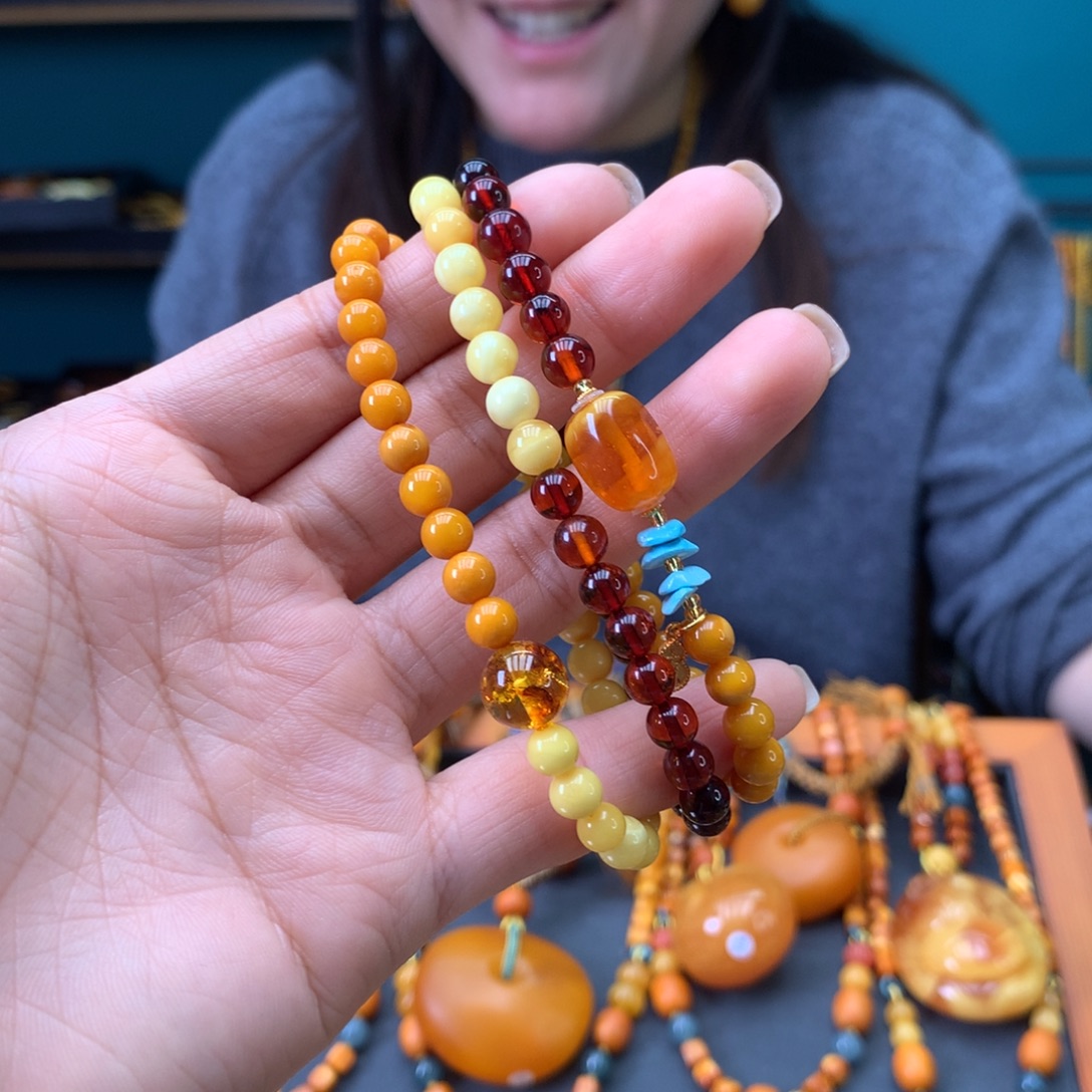 琥珀未镶嵌手串天然