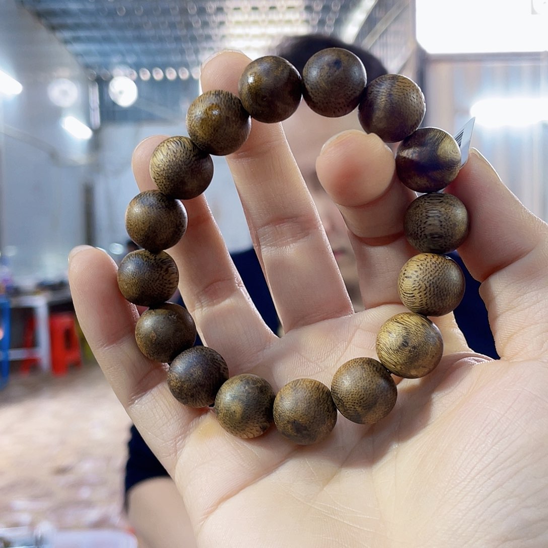 沉香手串雨*海南老白棋圆珠单圈1.4/16克多样性发一