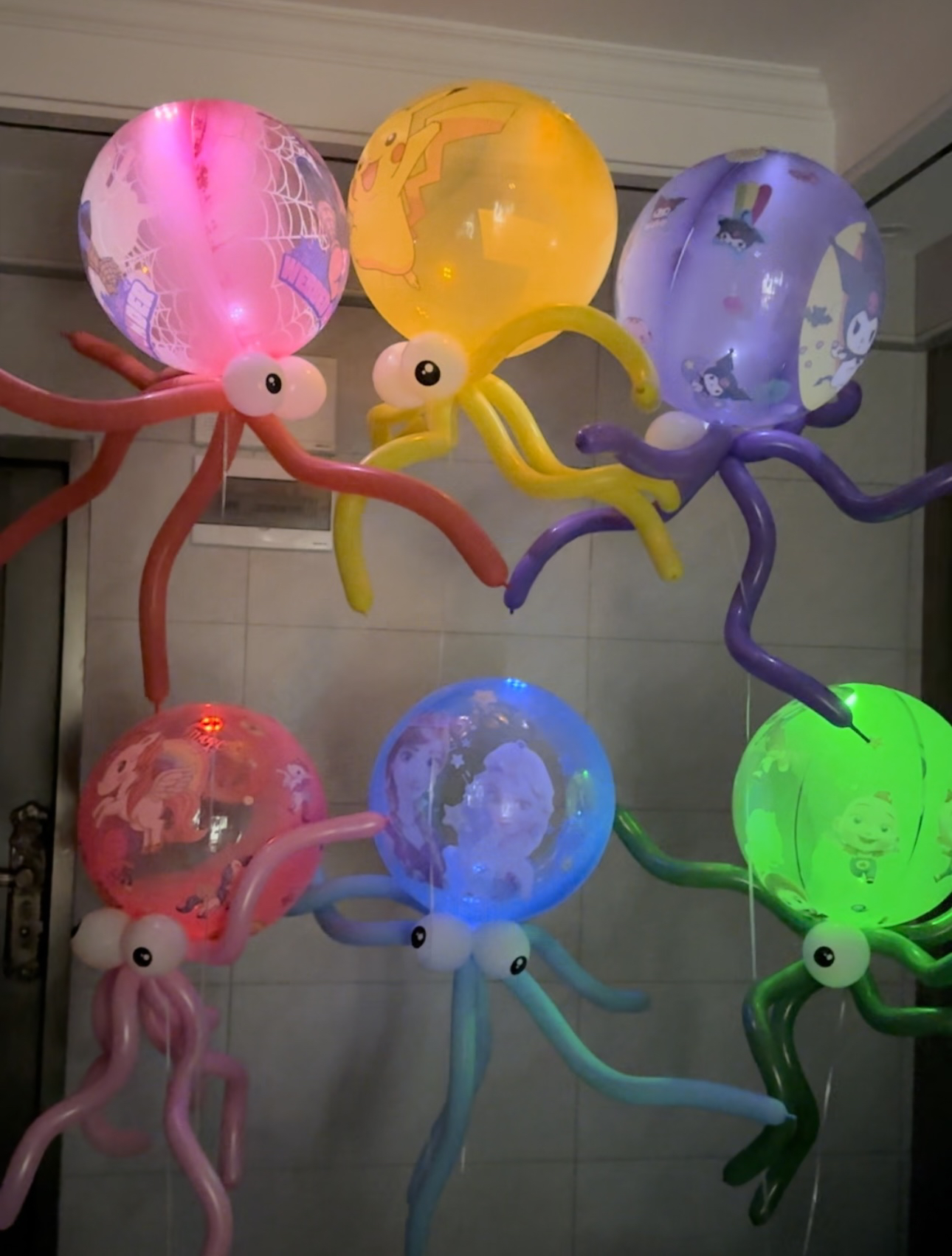 2025年24寸新款水晶印花波波球晕染渐变印花飞天章鱼气球