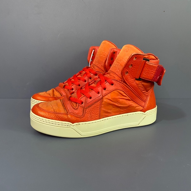 95新 GUCCI/古驰 39.5码 古驰Gucci 红色高帮板鞋 休闲鞋 260
