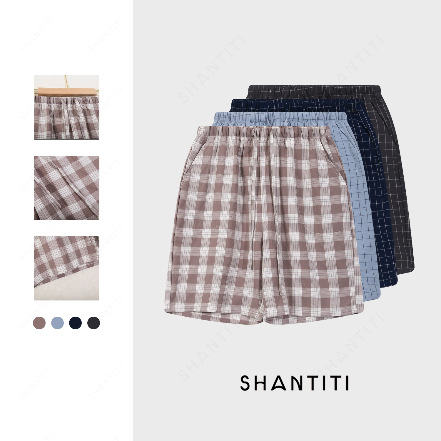 『无印休闲风』男士居家睡裤 水洗棉透气夏季宽松家居服短裤裤子