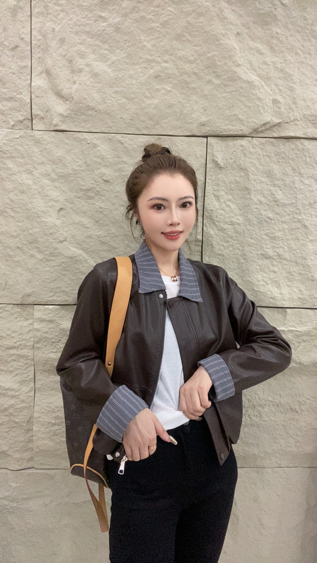 （多面优雅）2025秋季显瘦夹克短皮衣外套86013