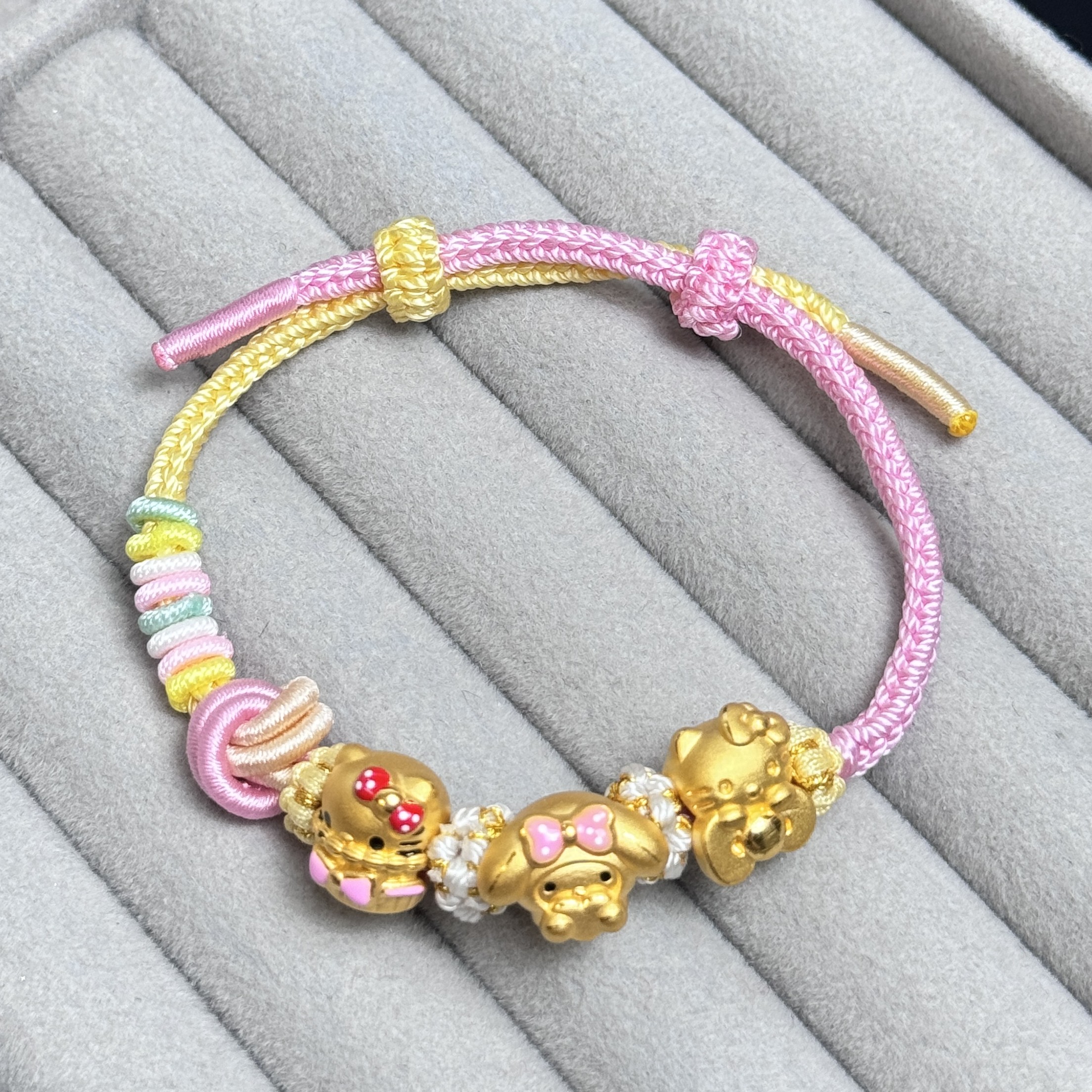 足金999猫kt猫黄金手串黄金手链送女友
