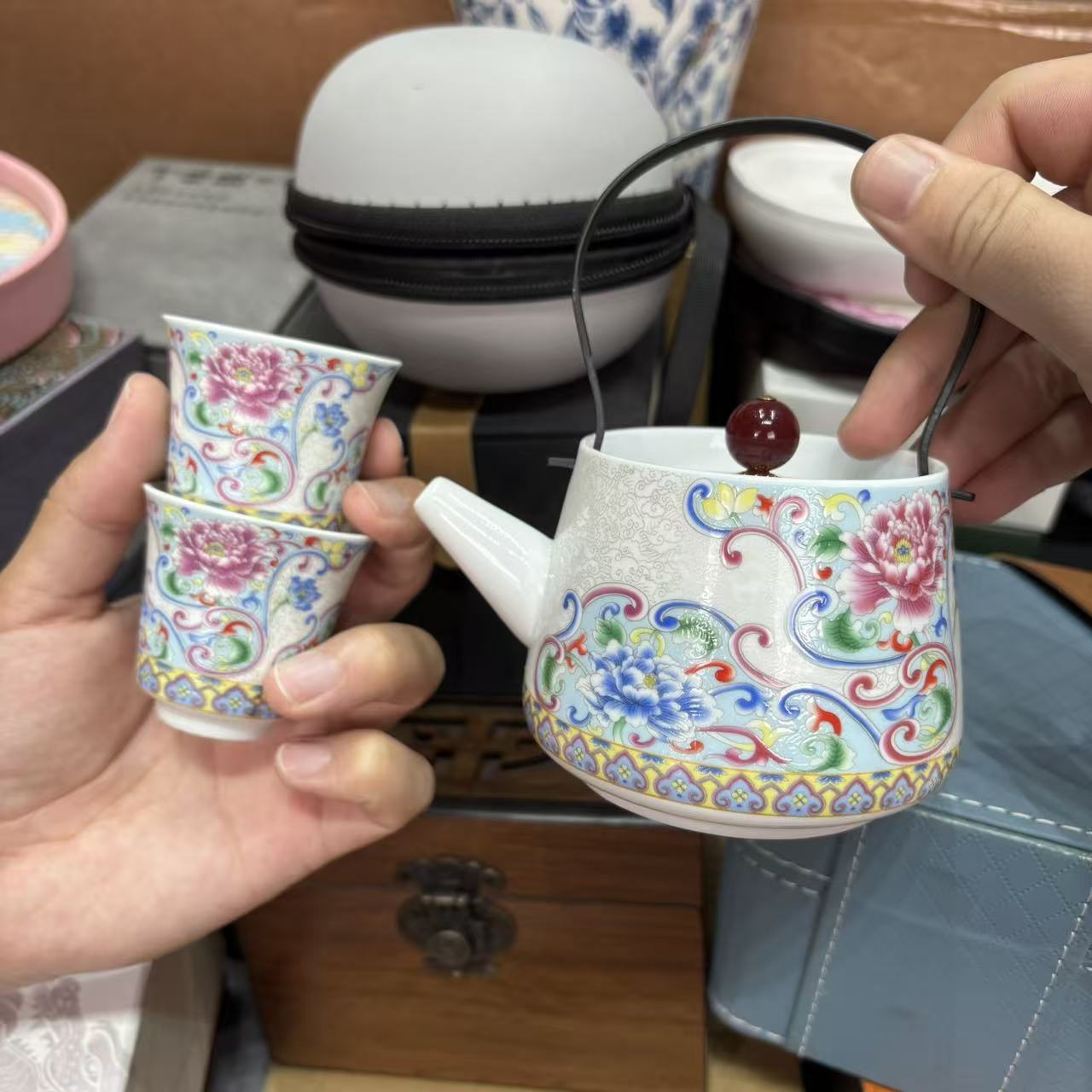 【闪购商品】掐丝银提梁壶一壶两杯 5016