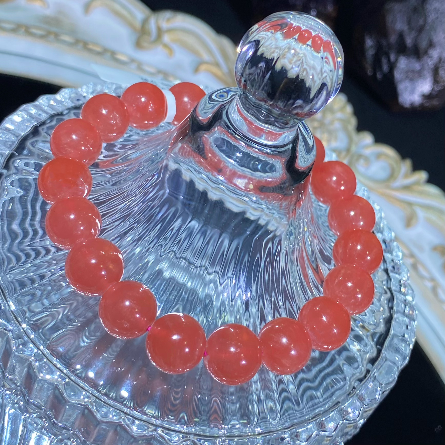 天然阿根廷红纹石单圈高品11.2mm左右手串