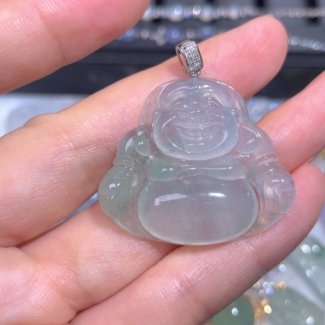 颈饰18K金镶嵌翡翠翡翠