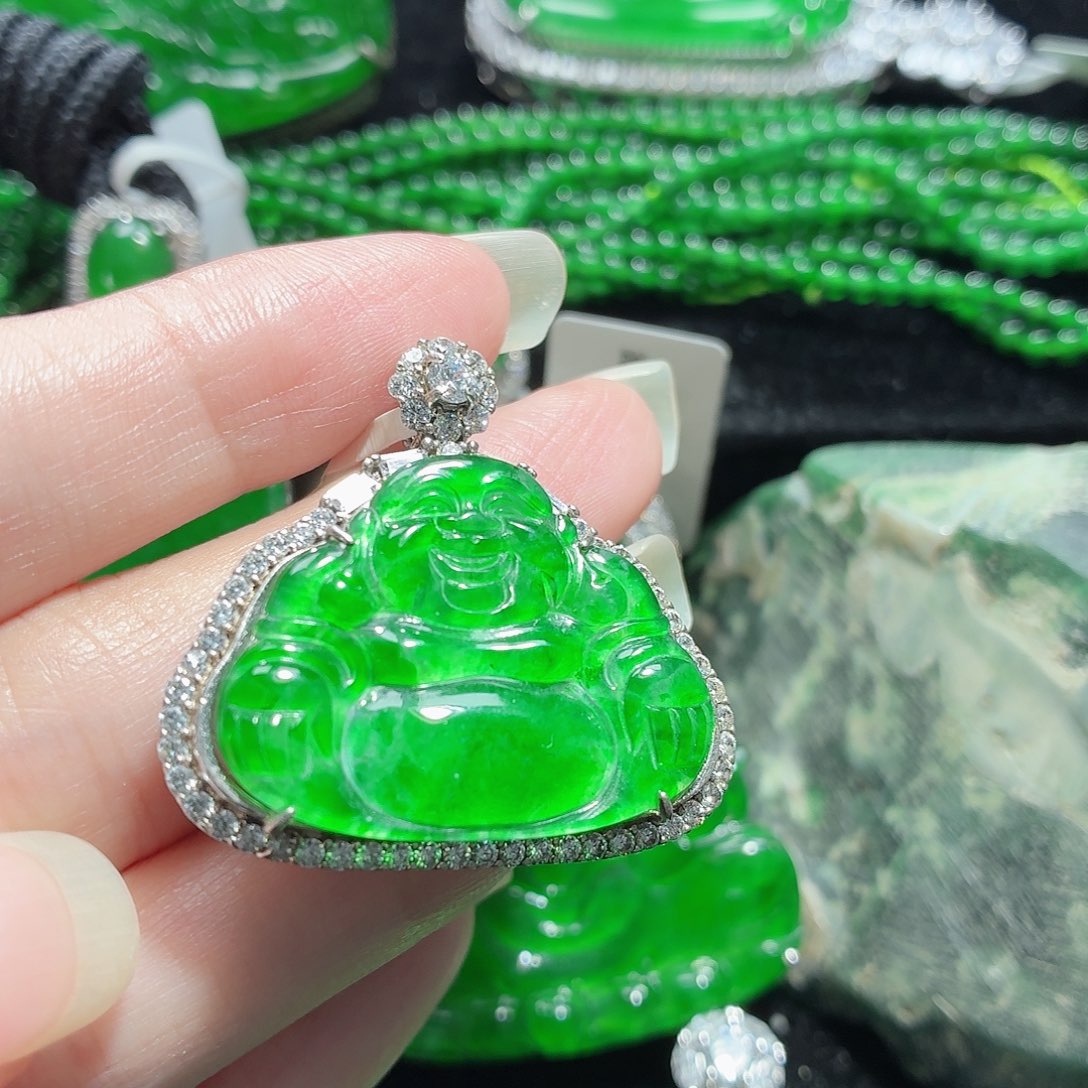 翡翠银S925镶嵌颈饰