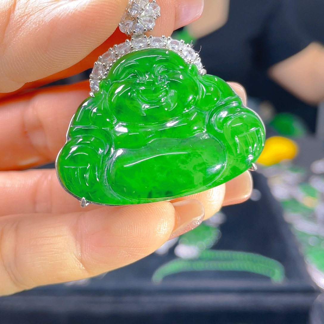 翡翠银S925镶嵌颈饰天然