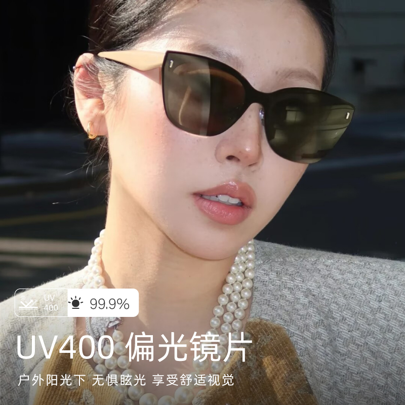 RAYSAND2025新款大框猫眼墨镜UV400偏光高清太阳镜开车防晒 RS224