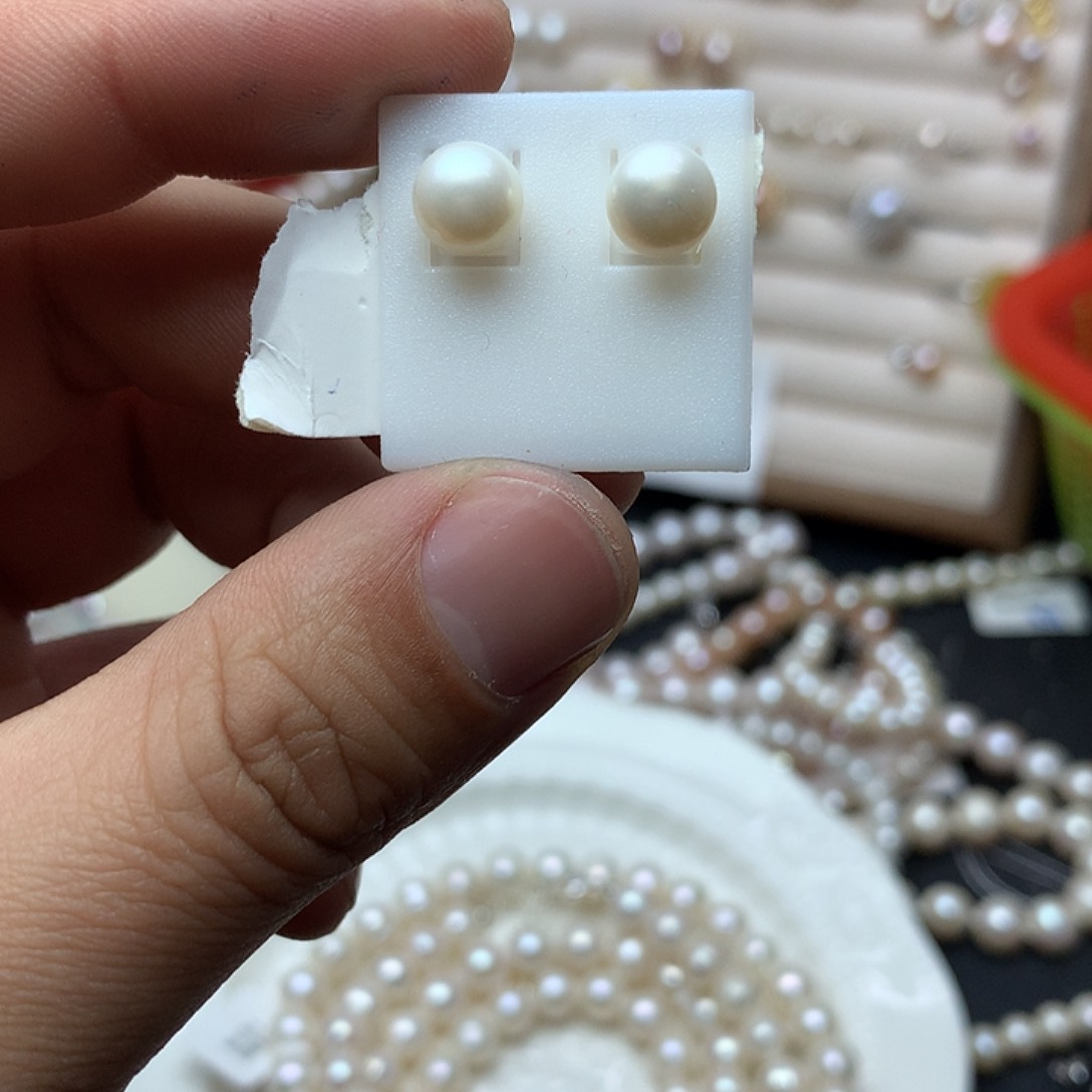 淡水珍珠7-8未镶嵌t29耳钉