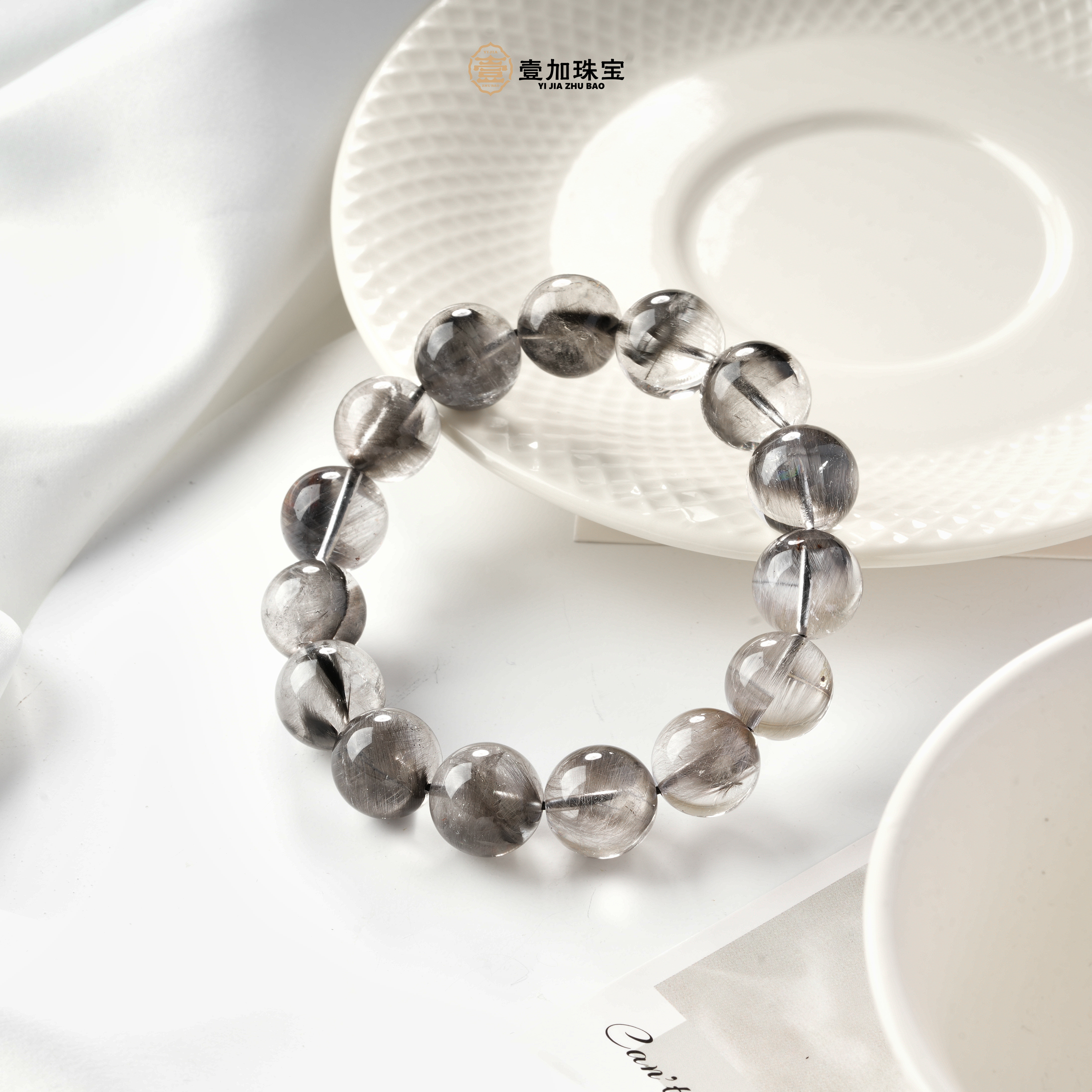 壹加师姐|手工设计-黑银钛手串/多样性发其一#13000