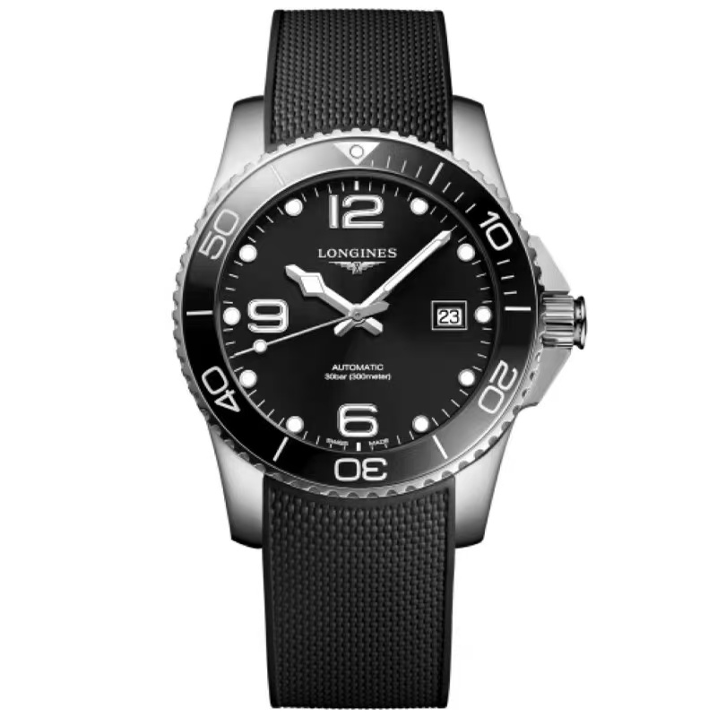 99新 Longines/浪琴 L3.781.4.56.9/康卡斯781黑胶带/41表径