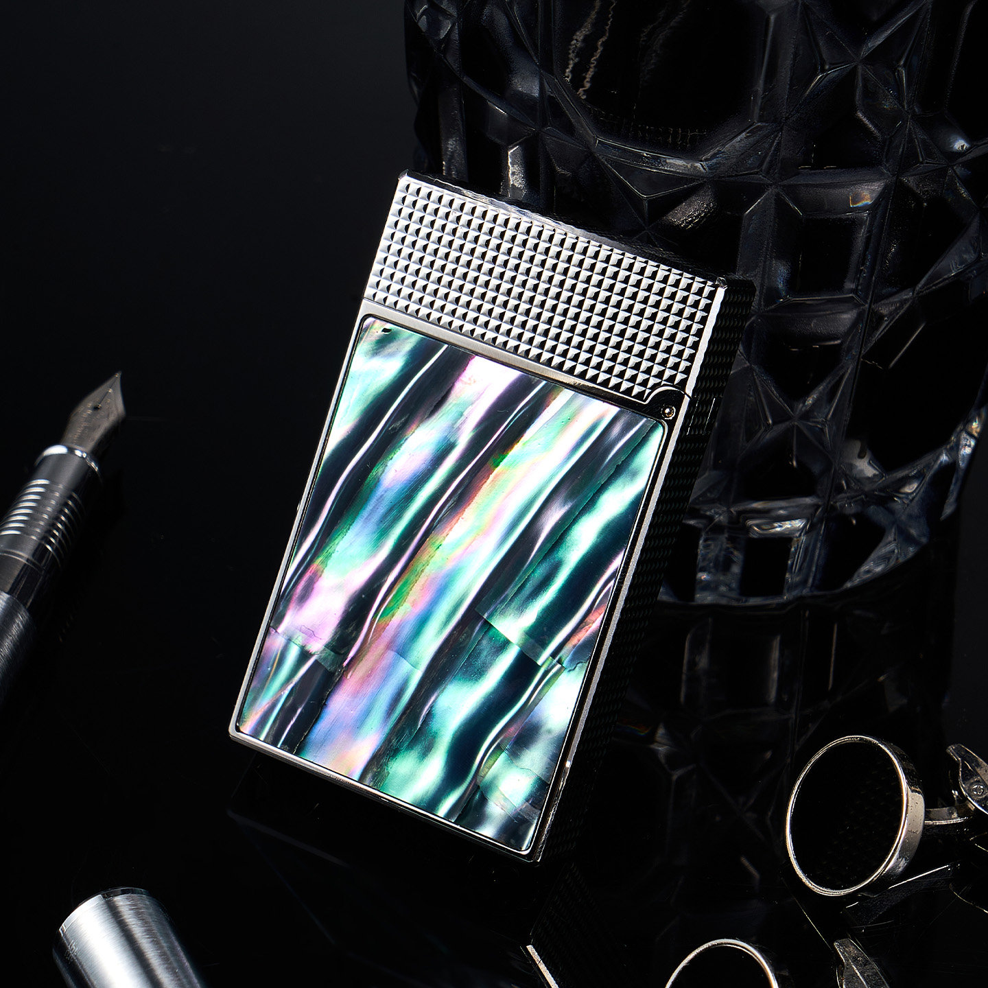 TSHOMX【极夜】时尚炫彩纯铜商务男士朗声打火机送男生情人节礼物