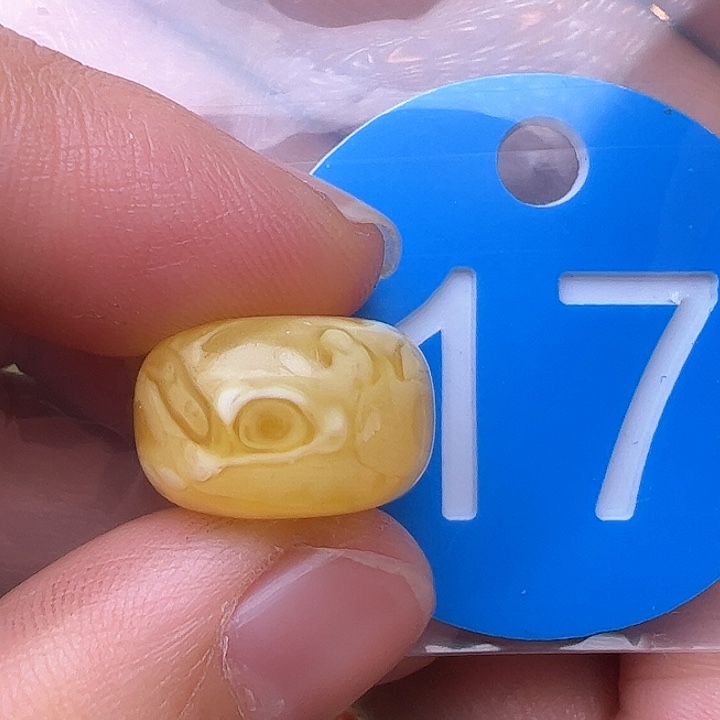 蜜蜡裸石未镶嵌花粉15.5m m