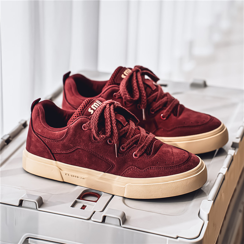 帆布男鞋2025新款秋季运动休闲红色板鞋男士布鞋软底百搭小众潮鞋