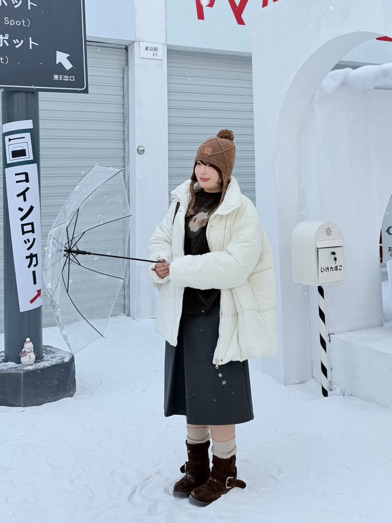 过冬标配｜D S M D｜大码女装超宽松正肩中长款白色棉服
