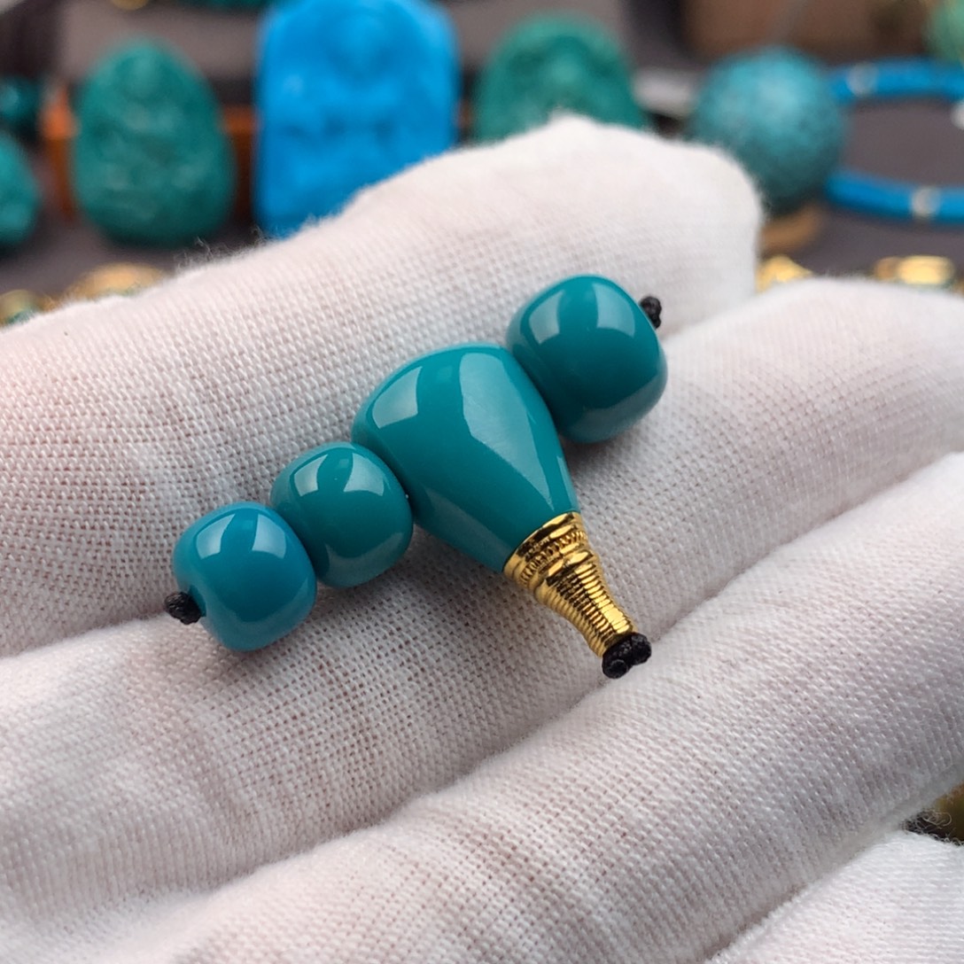 绿松石18K金镶嵌发饰