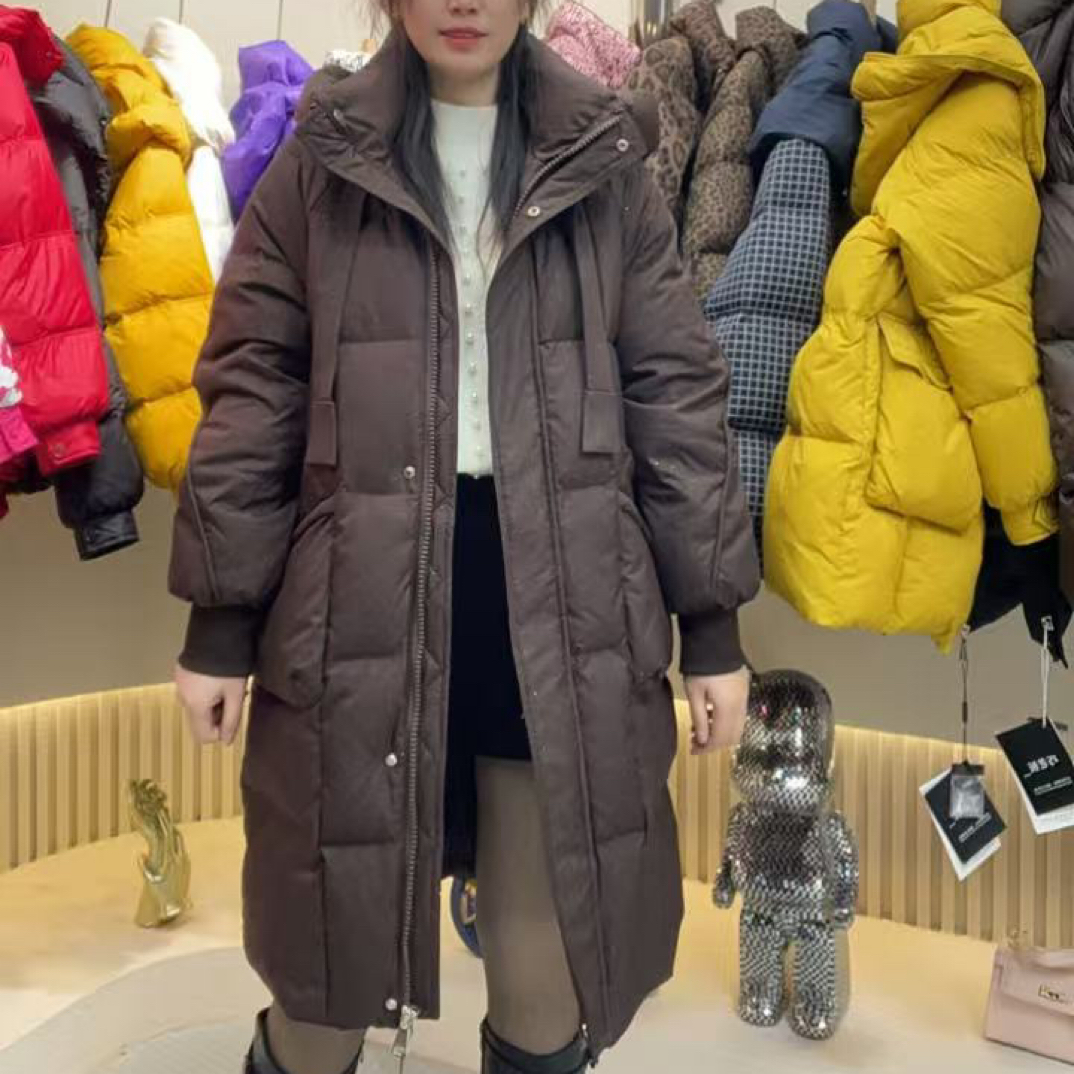 冬季新款中长款连帽加厚保暖时尚休闲百搭女士羽绒服