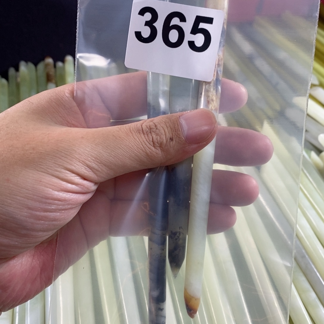 未镶嵌蛇纹石玉发簪不****～