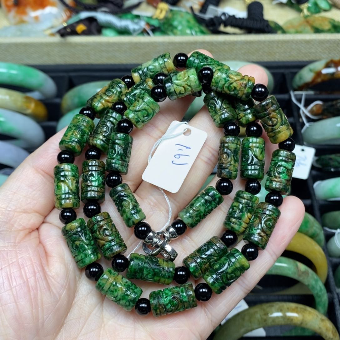 翡翠项链未镶嵌路路通21号