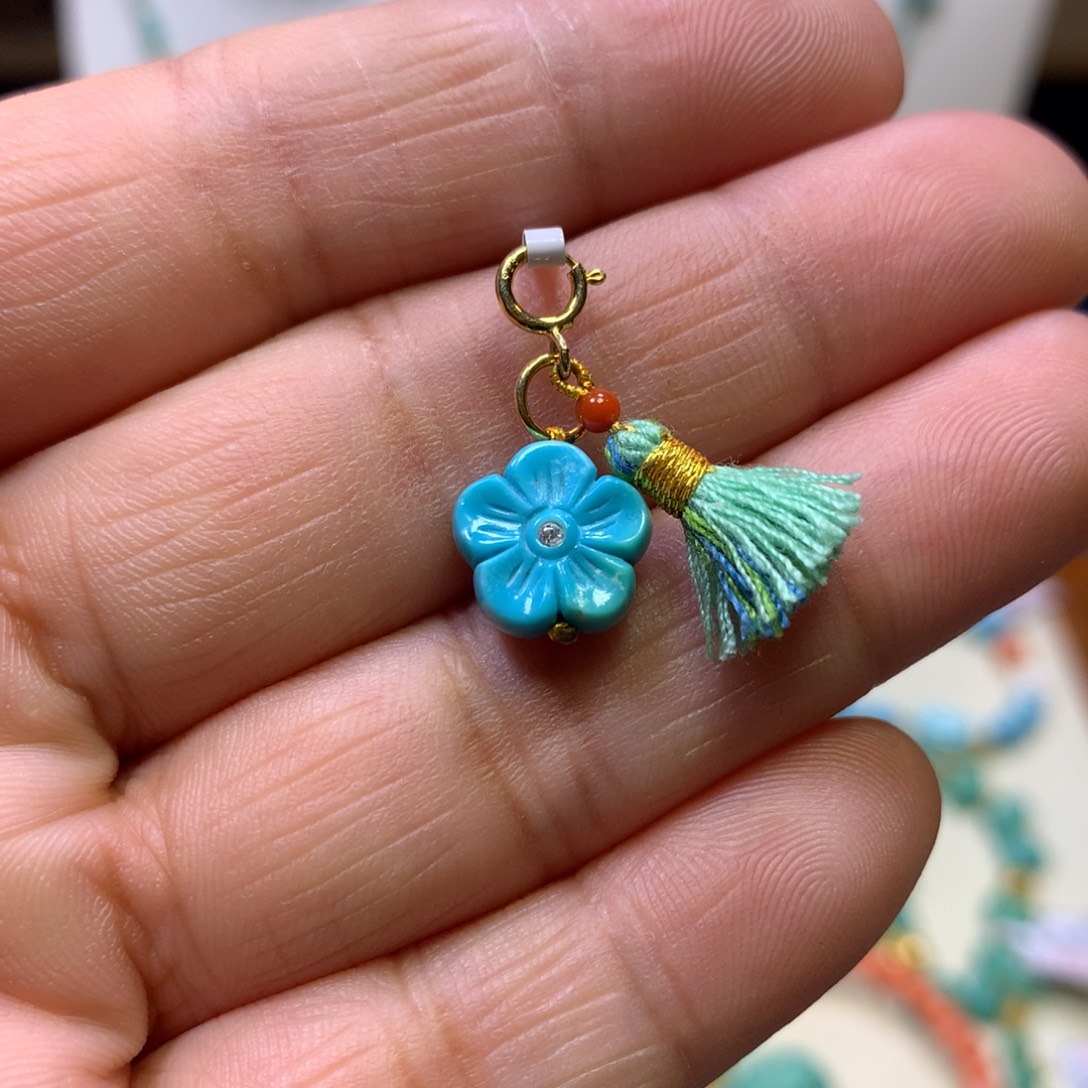 南红玛瑙银S925镀金镶嵌挂件