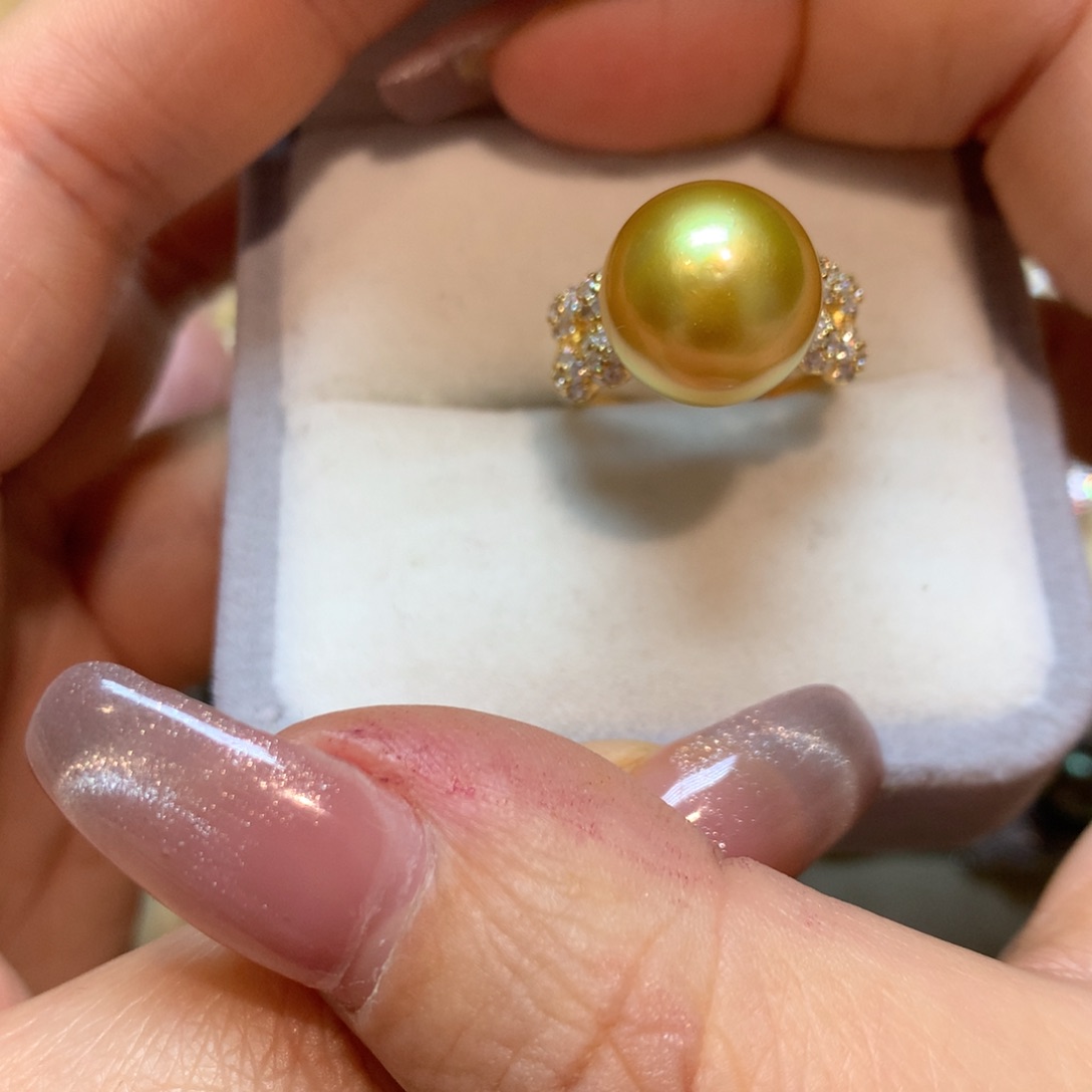 海水珍珠戒指银S925镶嵌