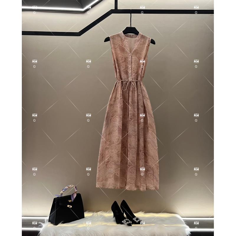 【玲】夏季新款复古时尚百搭印花无袖连衣裙 H-821