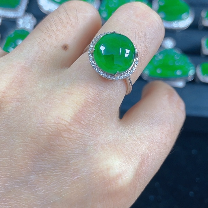 吊坠(不含链)银S925镶嵌翡翠