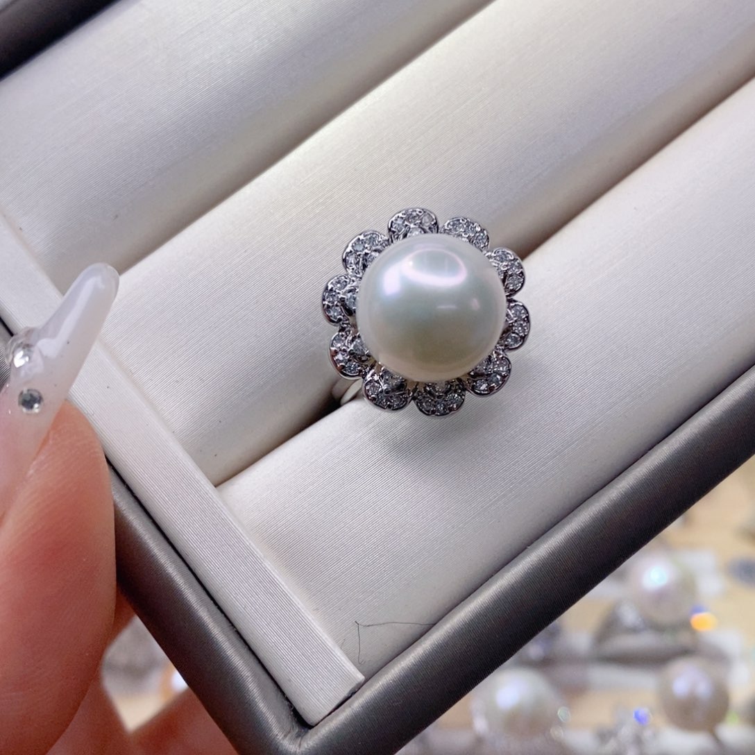 淡水珍珠戒指合金