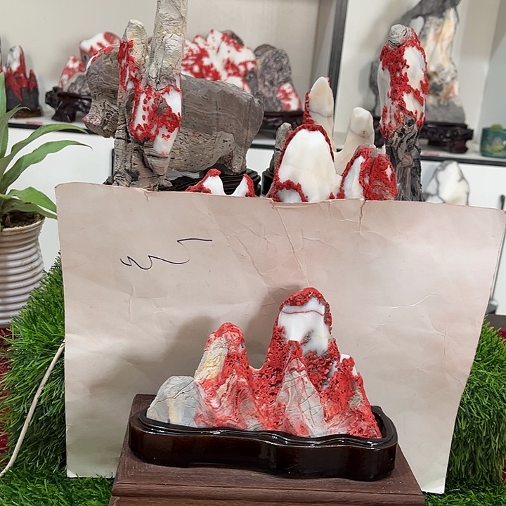 用***心石材灵璧白灵石摆件