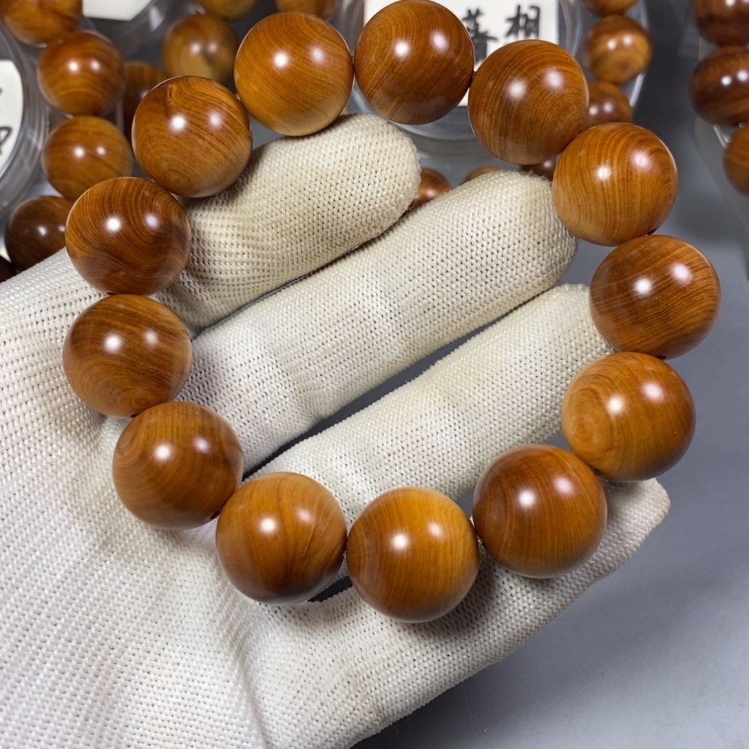 柏木手串/手链黄粉料南太行陈化崖柏手串红油1.8