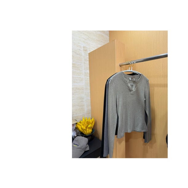 金酉钱 Y领设计款磨毛上衣