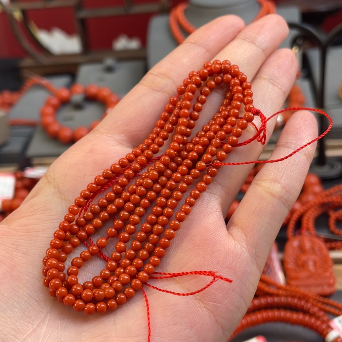 南红玛瑙3mm 多圈未镶嵌过**云