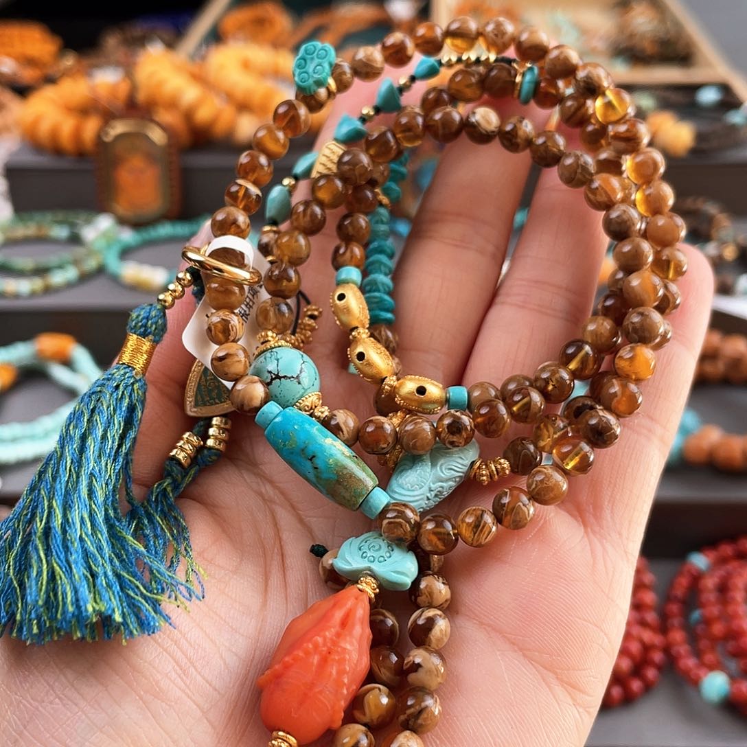 琥珀颈饰未镶嵌项链