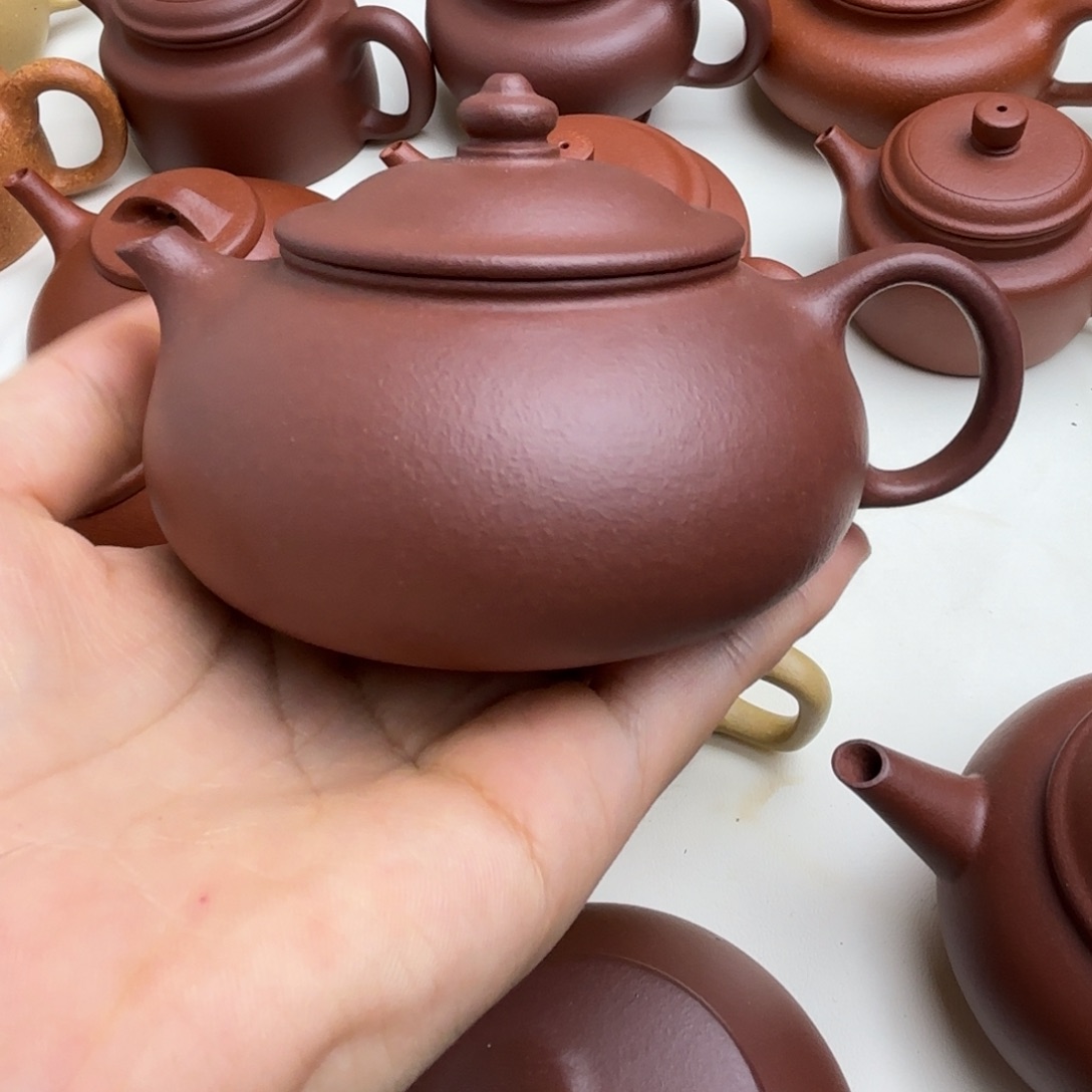 紫砂茶壶紫泥寒江150cc微瑕