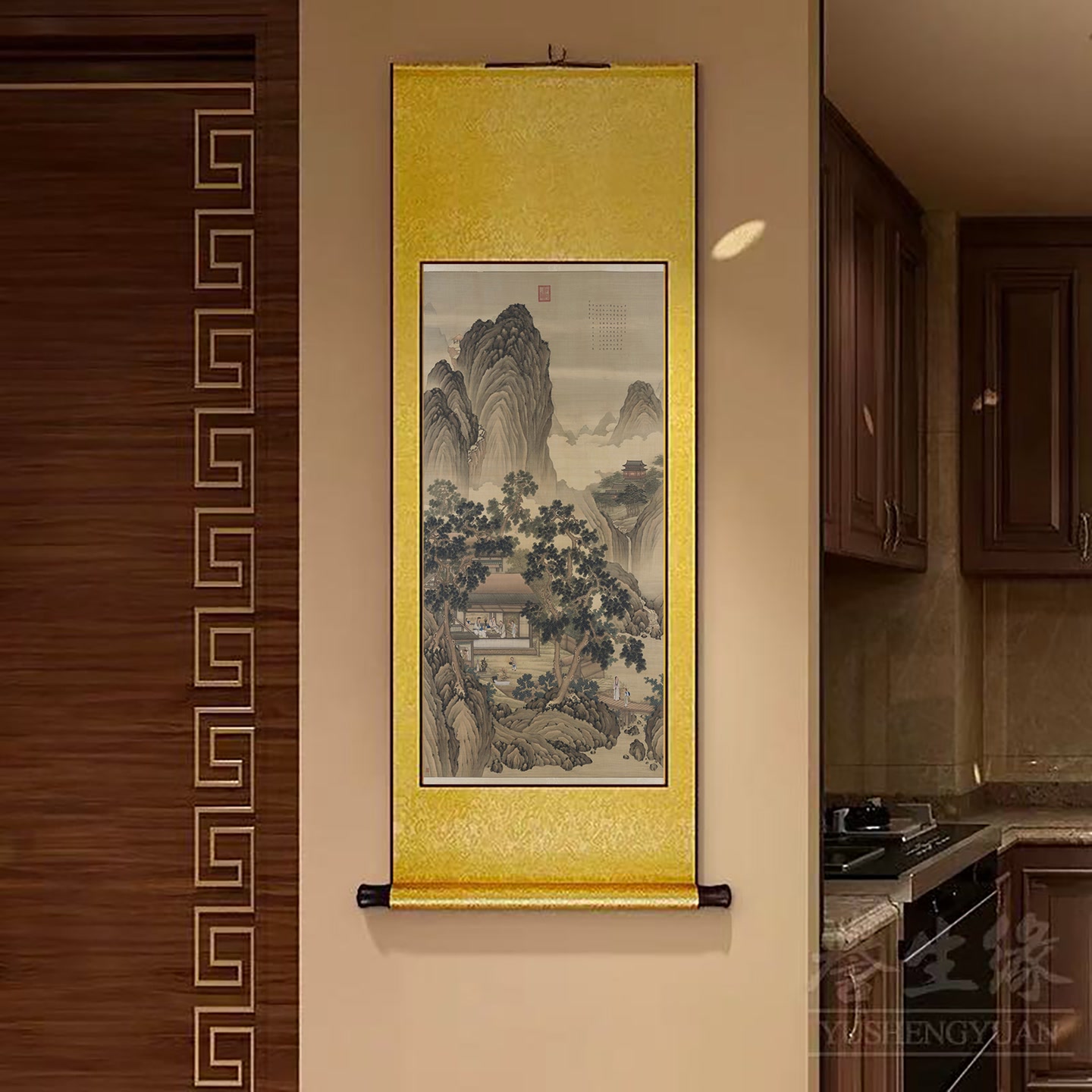 D52精装160*60《陋室铭》中式数字微喷立式挂画卷轴画