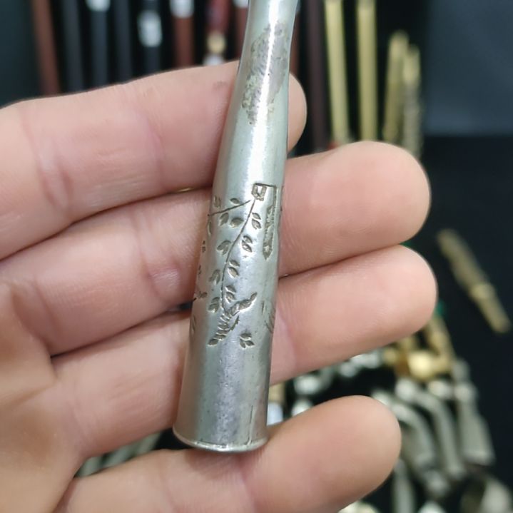 旱烟袋配件白铜嘴一个