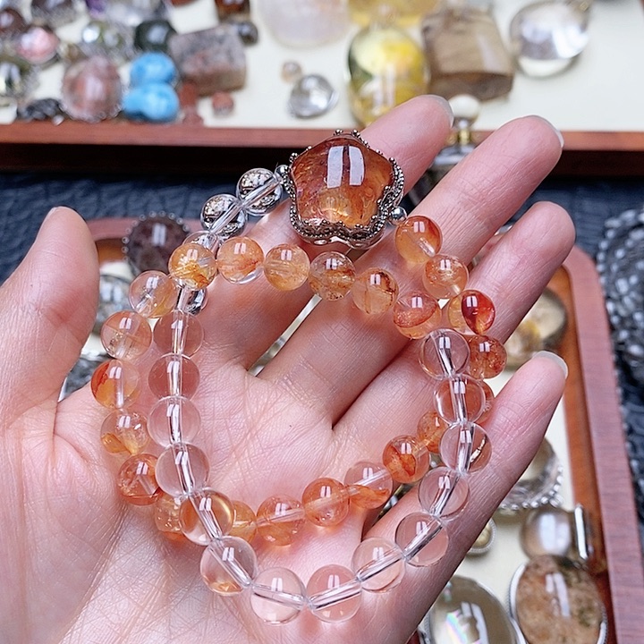 吊坠未镶嵌水晶光**足水晶手链