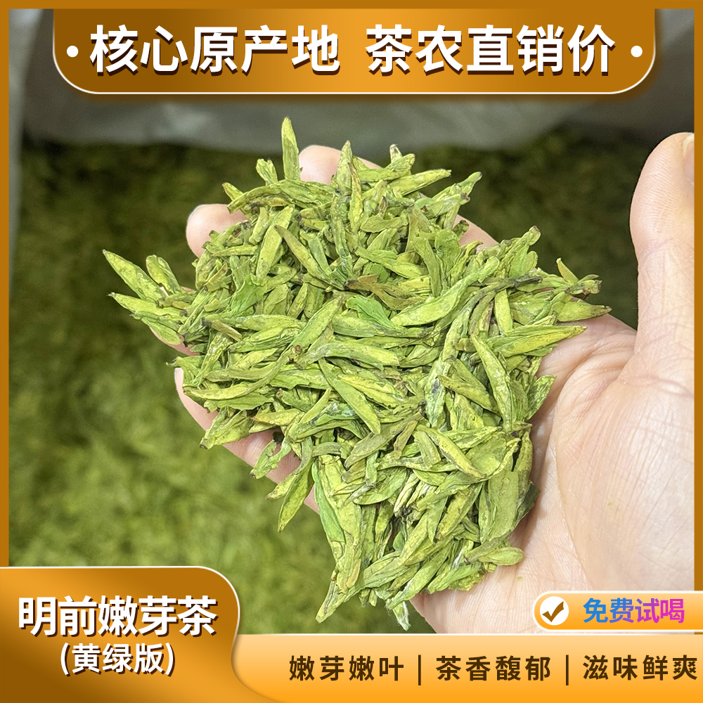 明前嫩芽茶 2025年新茶大佛龙井茶高山绿茶 嫩豆香滋味鲜爽