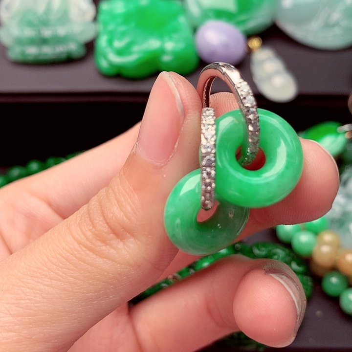 翡翠未镶嵌耳饰耳环